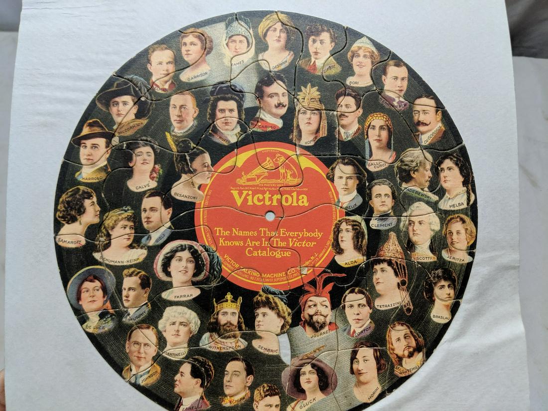 1908 Victor Victrola Advertising Jigsaw Puzzle: 1908 Victor Victrola Advertising Jigsaw Puzzle8 1/4 diameter Shipping in continental US $7.00 Please ask any questions before bidding Good Luck!