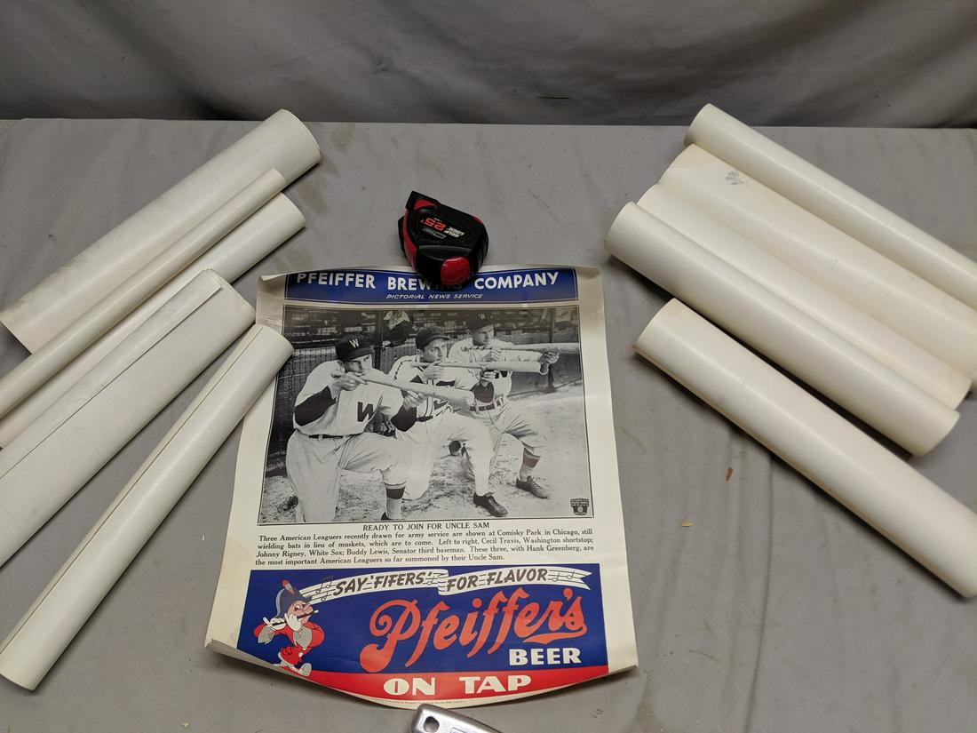 Set 9 c1950s Pfeiffer Brewing Co Sports Related Posters (1 of 11)