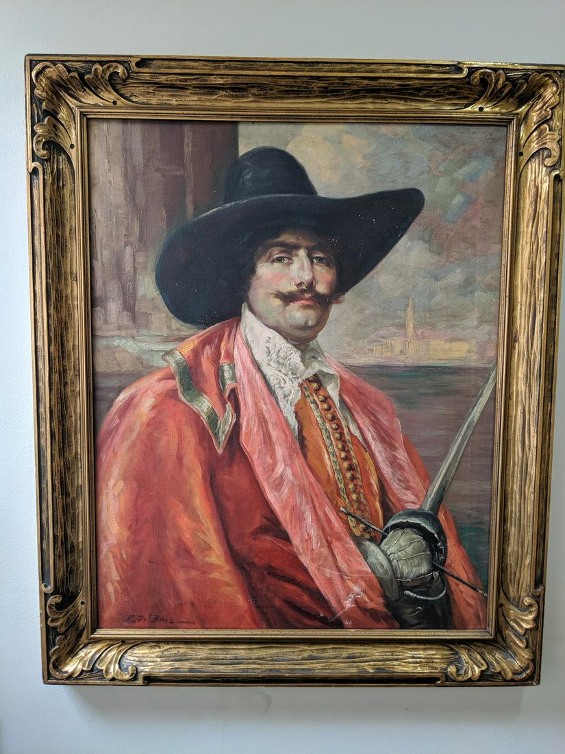 PD Bois Vintage Oil Painting Musketeer Portrait (1 of 10)