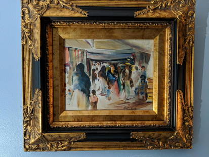 Martha Walter Watercolor Painting Persian Market: Martha Walter Watercolor Painting Persian Market. Framed under glass. American Impressionist artist born 1875 and died 197615 3/4 x 17 3/4, Image: 9 1/4 7 3/4 Shipping in continental US $33.00 Please