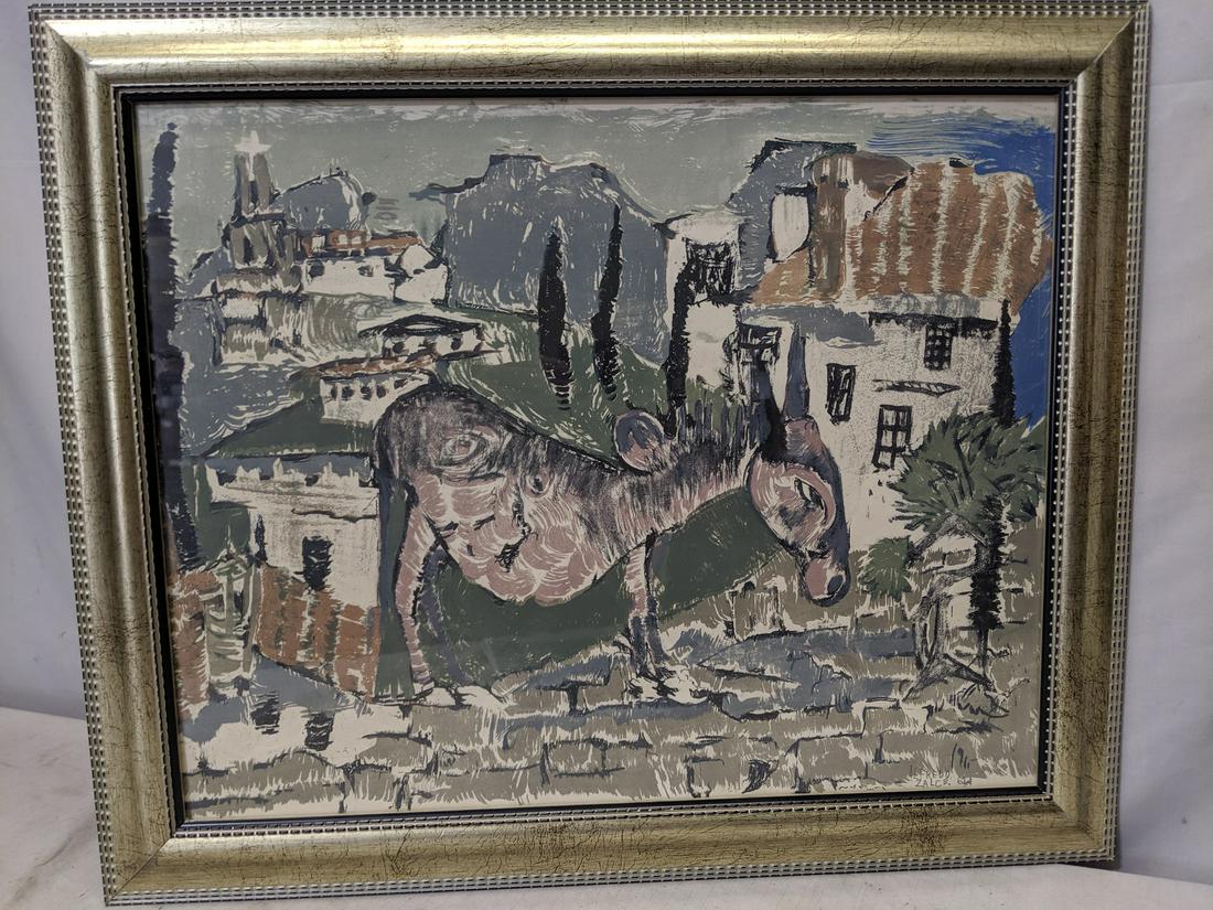 1962 Alfredo Zalce Pencil Signed Lithograph of Donkey (1 of 12)