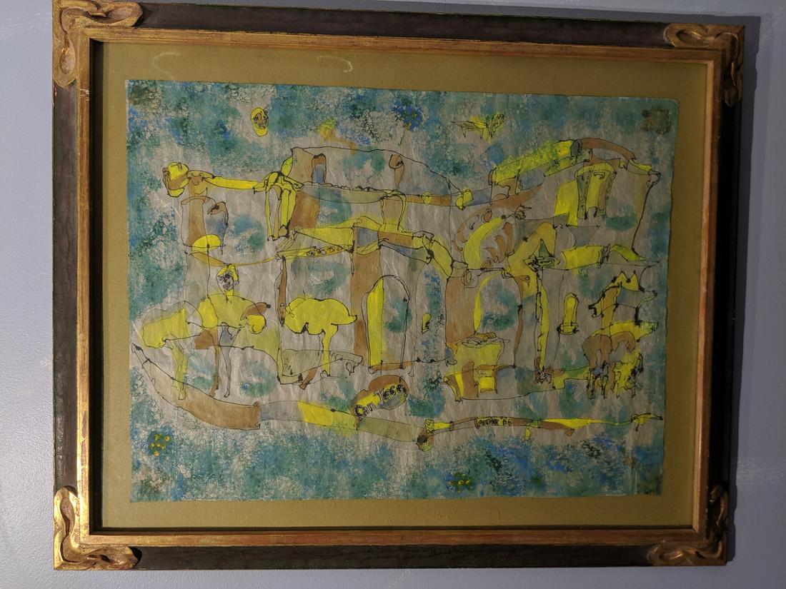 1988 San Jose Abstract Watercolor Painting Signed (1 of 14)
