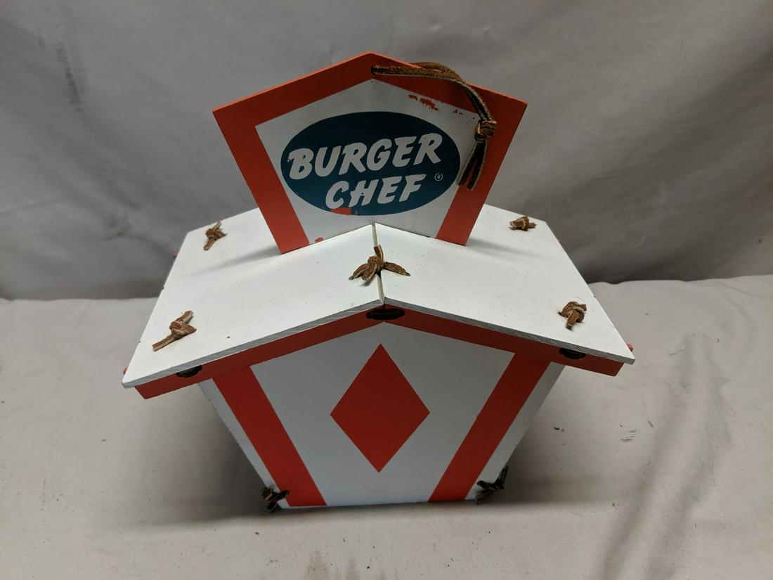 Vintage Burger Chef Manager Gift Wood Birdhouse Display (1 of 5)