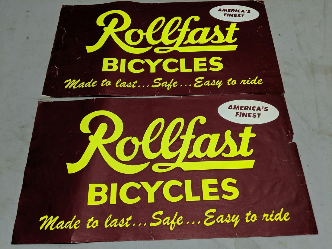 Pair Vintage Rollfast Bicycles Store Advertising (1 of 5)