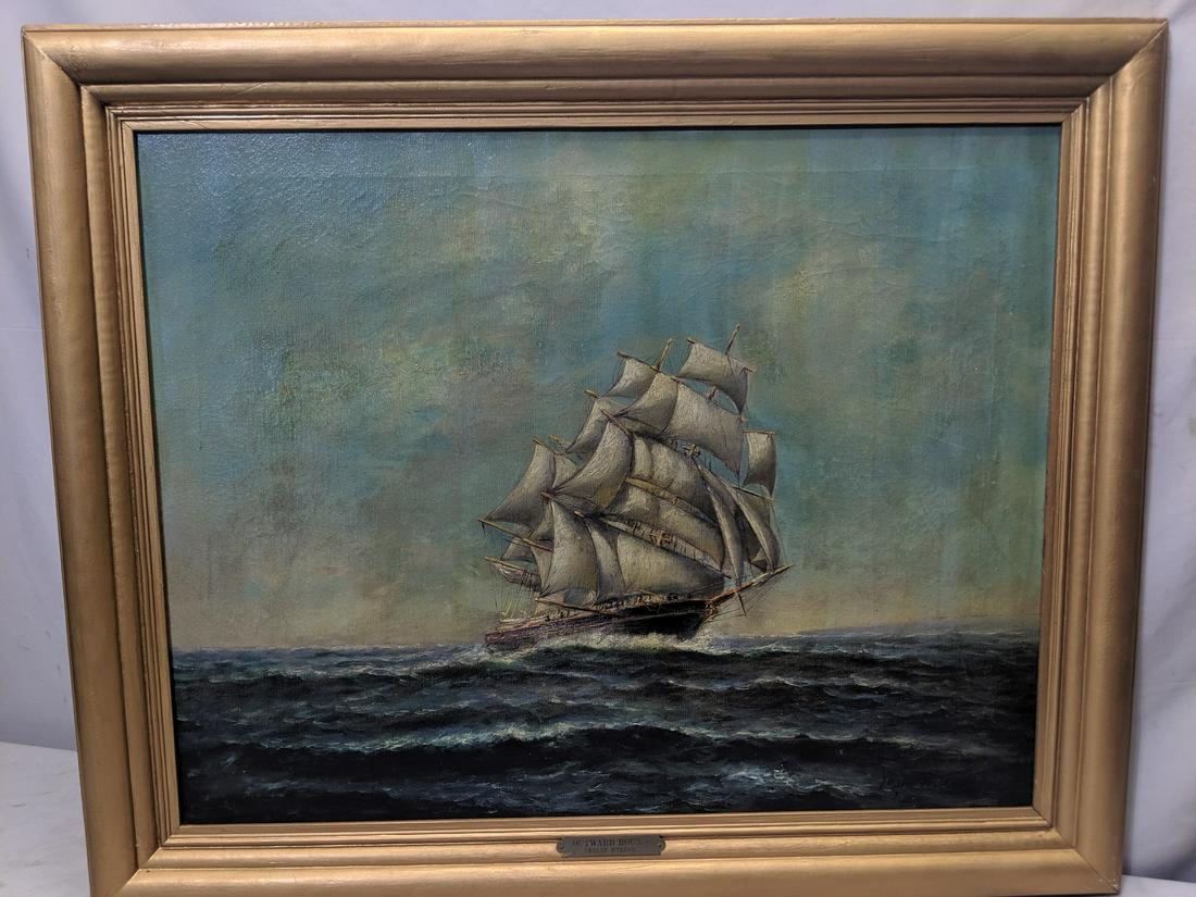 Leslie Wilson Outward Bound Sailship Oil Painting (1 of 18)