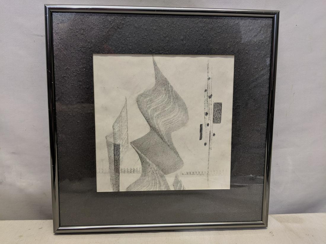 Medard Klein Pencil Graphic Drawing Abstract Spires (1 of 8)