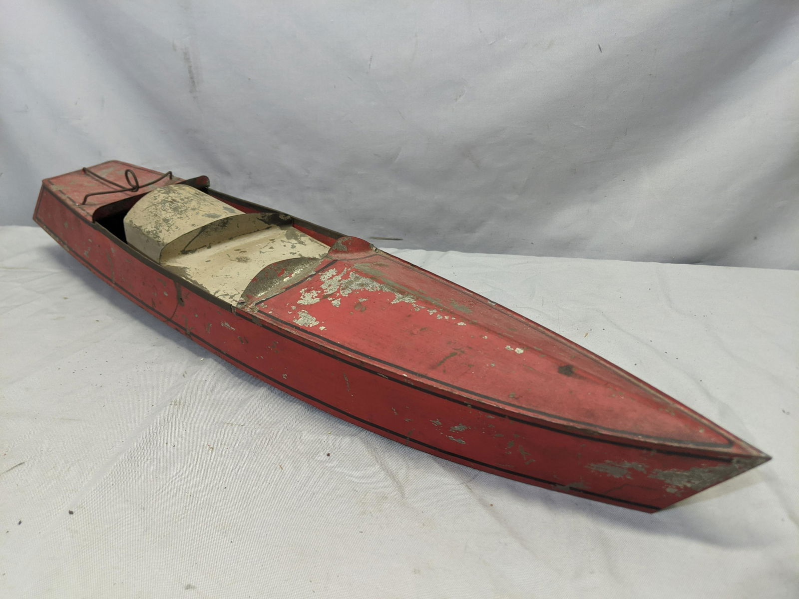 Antique Electric Powered Tin Litho Speed Boat (1 of 9)