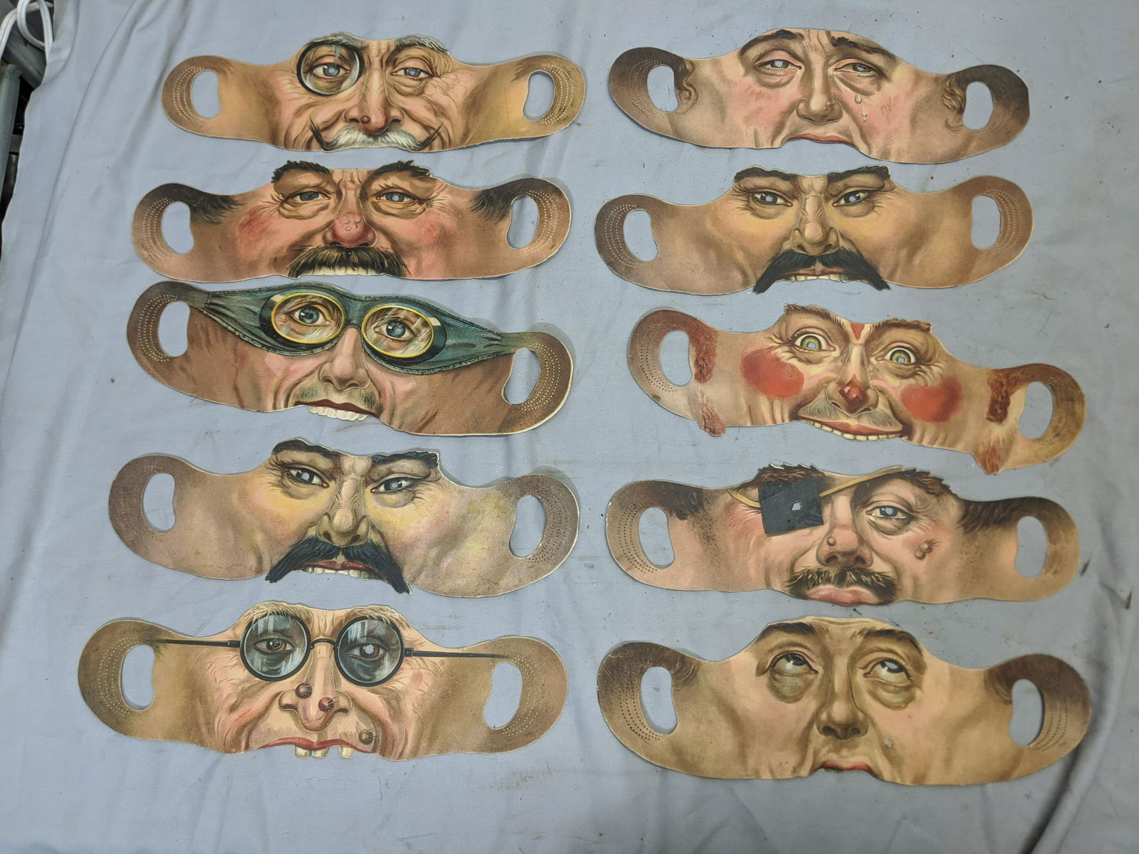 Lot 10 1920-30's Paper Character Face Masks Made in (1 of 7)