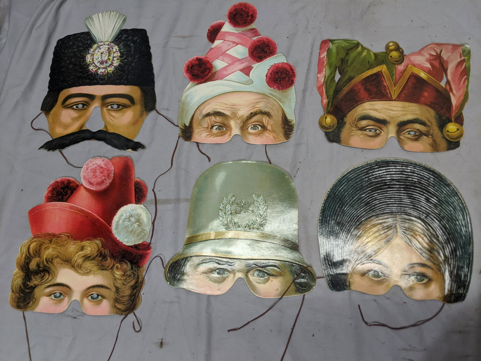 Lot 6 1920-30's Paper Character Face Masks Made in: Lot 6 1920-30's Paper Character Face Masks Made in Germany 10 x 9 Shipping in continental US $10.00 If shipping is $0 then buyer arranges pick up or shipping. Please ask any questions before bidding G