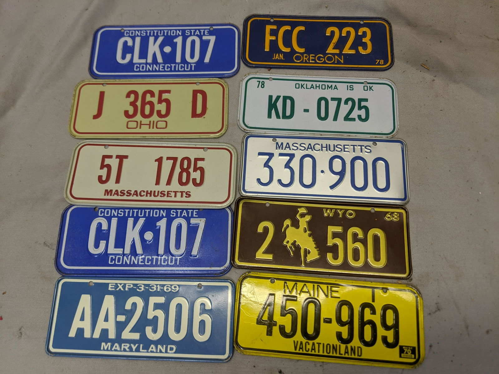 Lot 10 1960-70's Small Bike Motorcycle License Plates (1 of 7)