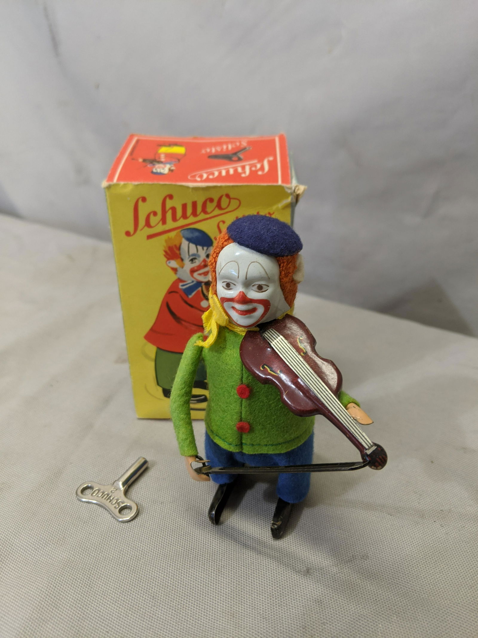 NOS Schuco Solisto Monkey Playing Violin Wind Up Toy in (1 of 7)