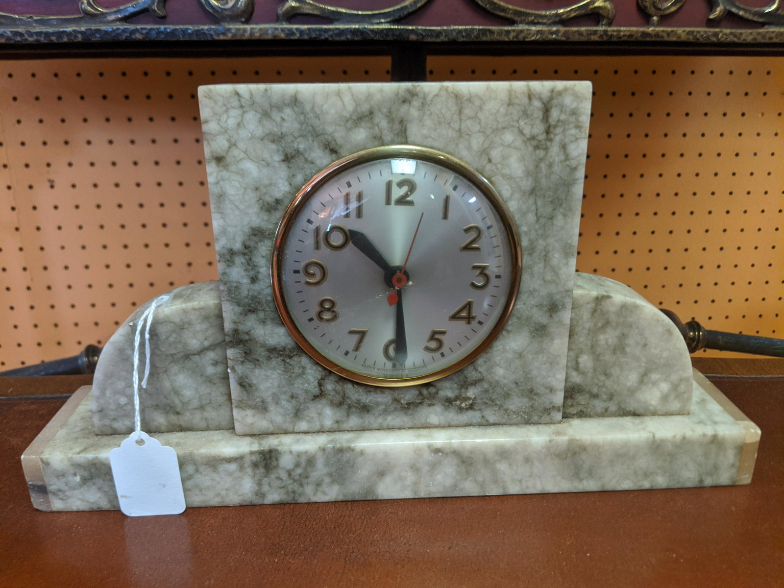 1920's Art Deco Marble Mantel Sessions Electric Clock: 1920's Art Deco Marble Mantel Sessions Electric Clock 7 high x 13 x 3 Shipping in continental US $18.00 If shipping is $0 then buyer arranges pick up or shipping. Please ask any questions before biddi