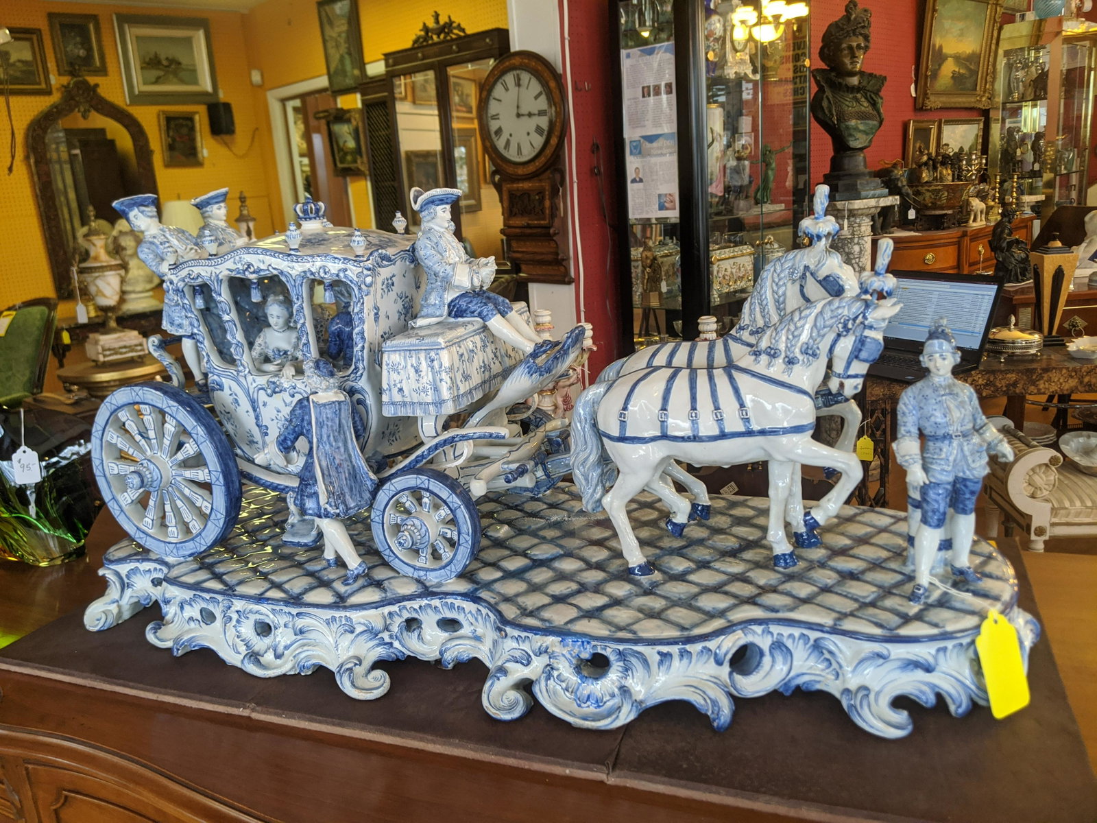 18th Century Anthony Pennis Dutch Blue White Pottery: 18th Century Anthony Pennis Dutch Blue & White Pottery Group titled the Three Ships. Signed on the back 17 high x 26 x 13 Shipping in continental US $0.00 If shipping is $0 then buyer arranges pick up