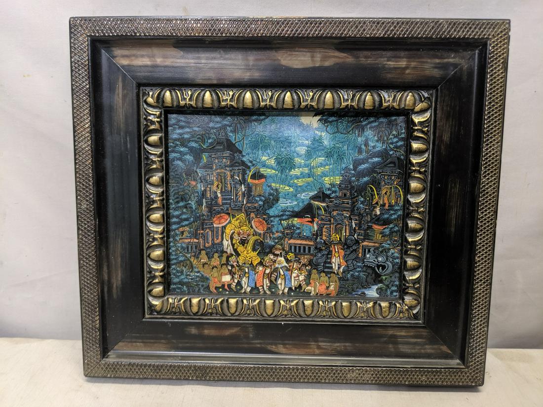 Signed Dewa Putu Bali Original Painting on Canvas: Signed Dewa Putu Bali Original Painting on Canvas in wood frame. 14 x 16, Image: 8 x 9 1/2 Shipping in continental US $28.00 If shipping is $0 then buyer arranges pick up or shipping. Please ask any q