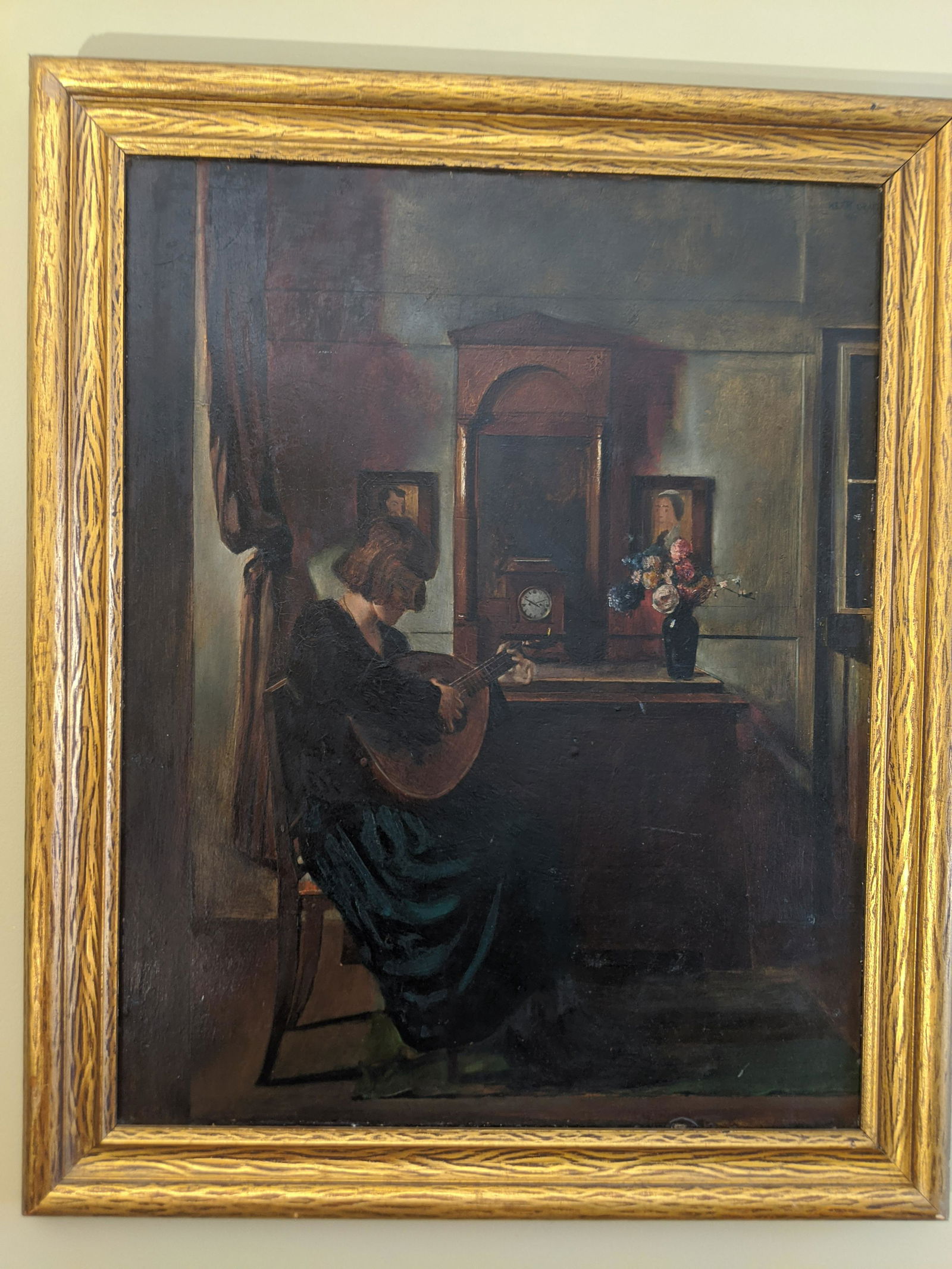 Hermann Graf Girl Playing Guitar Oil Painting (1 of 12)