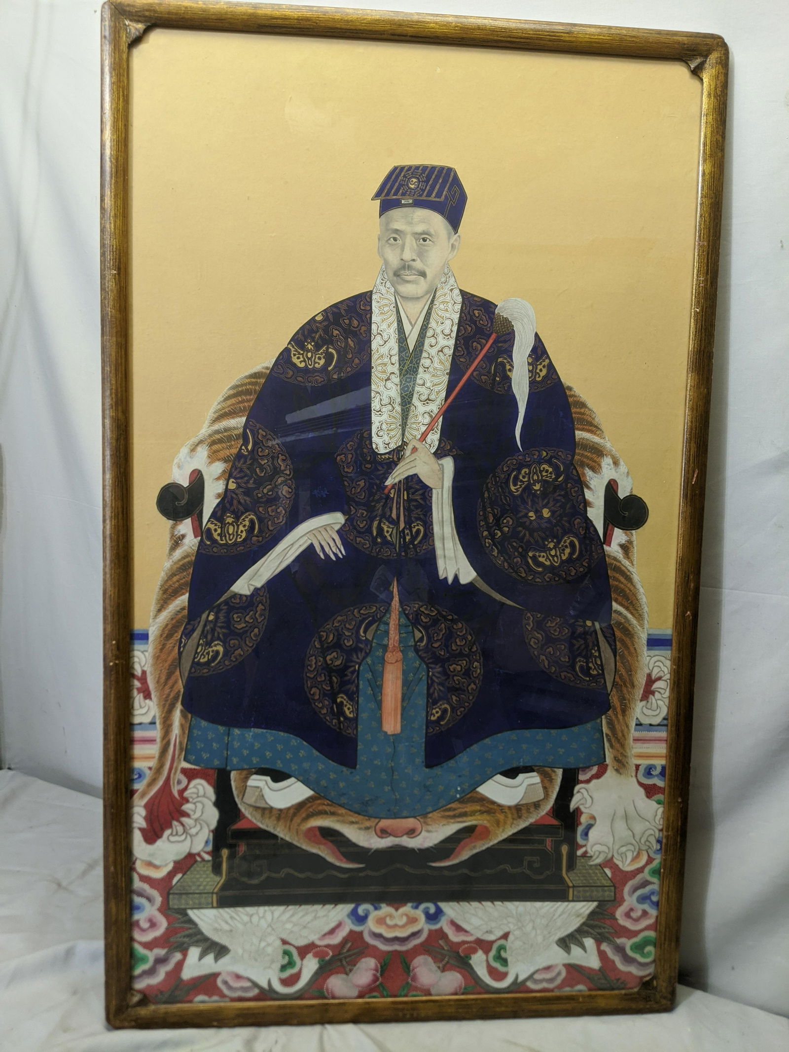 Antique Chinese Large Watercolor Portrait of Man in: Antique Chinese Large Watercolor Portrait of Man in Robe 39 1/2 x 23 1/2, Image: 37 1/2 x 21 1/2 Shipping in continental US $53.00 If shipping is $0 then buyer arranges pick up or shipping. Please ask