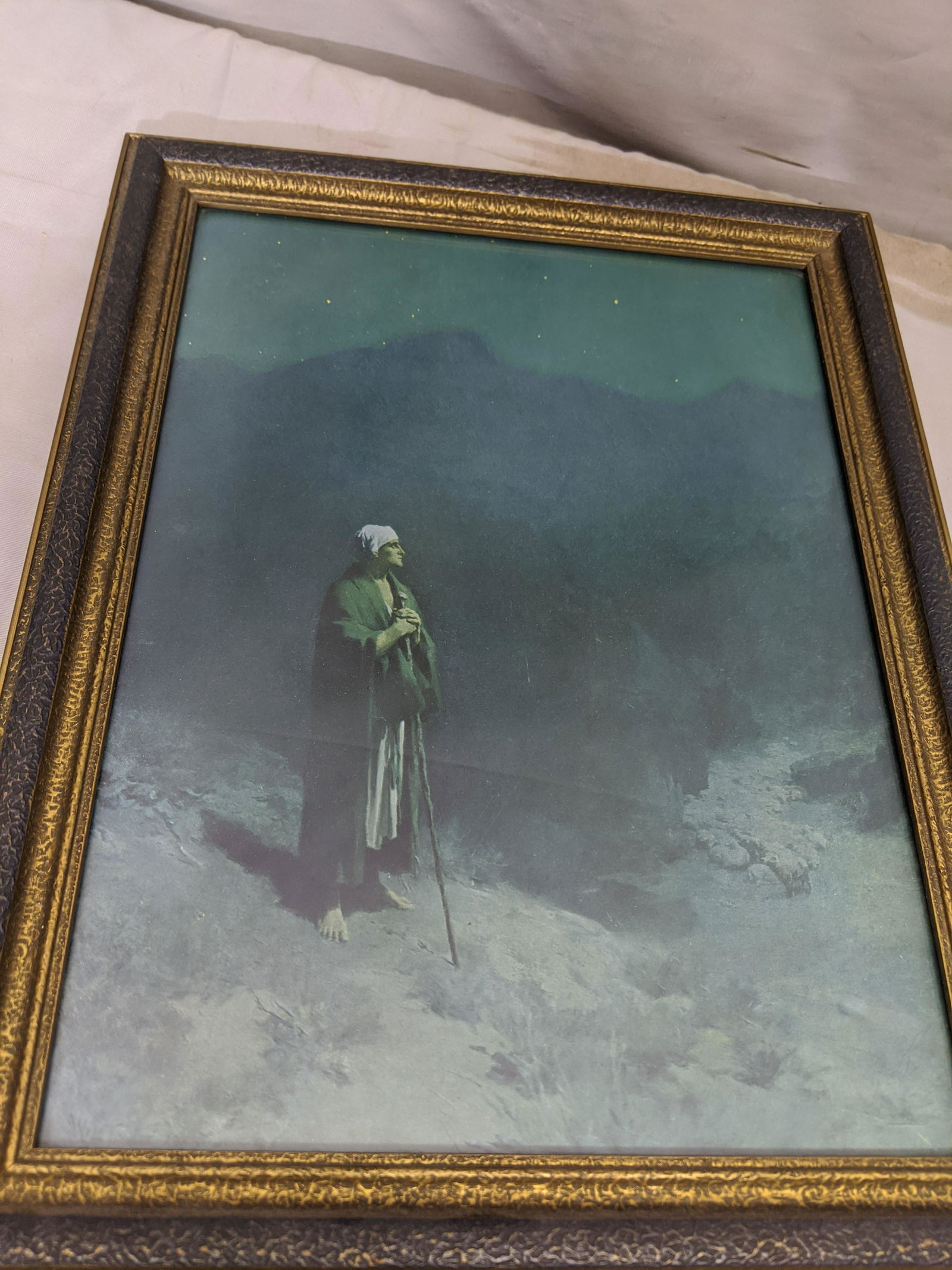 1905 WL Taylor  Shepard in Night Mountains Print (1 of 9)