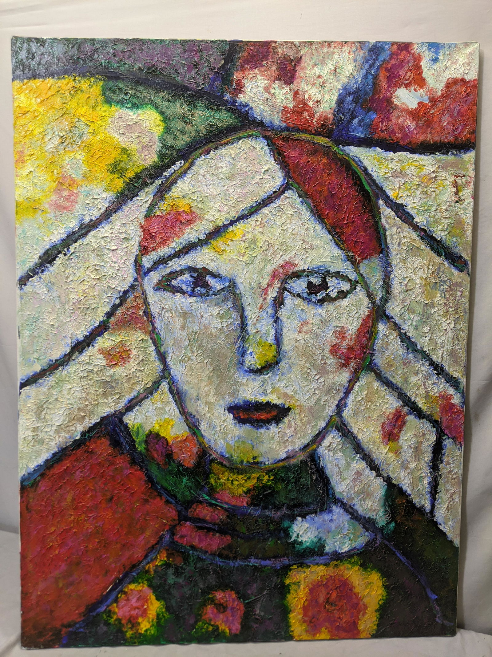 Large Unsigned Impressionist Portrait Oil Painting (1 of 11)