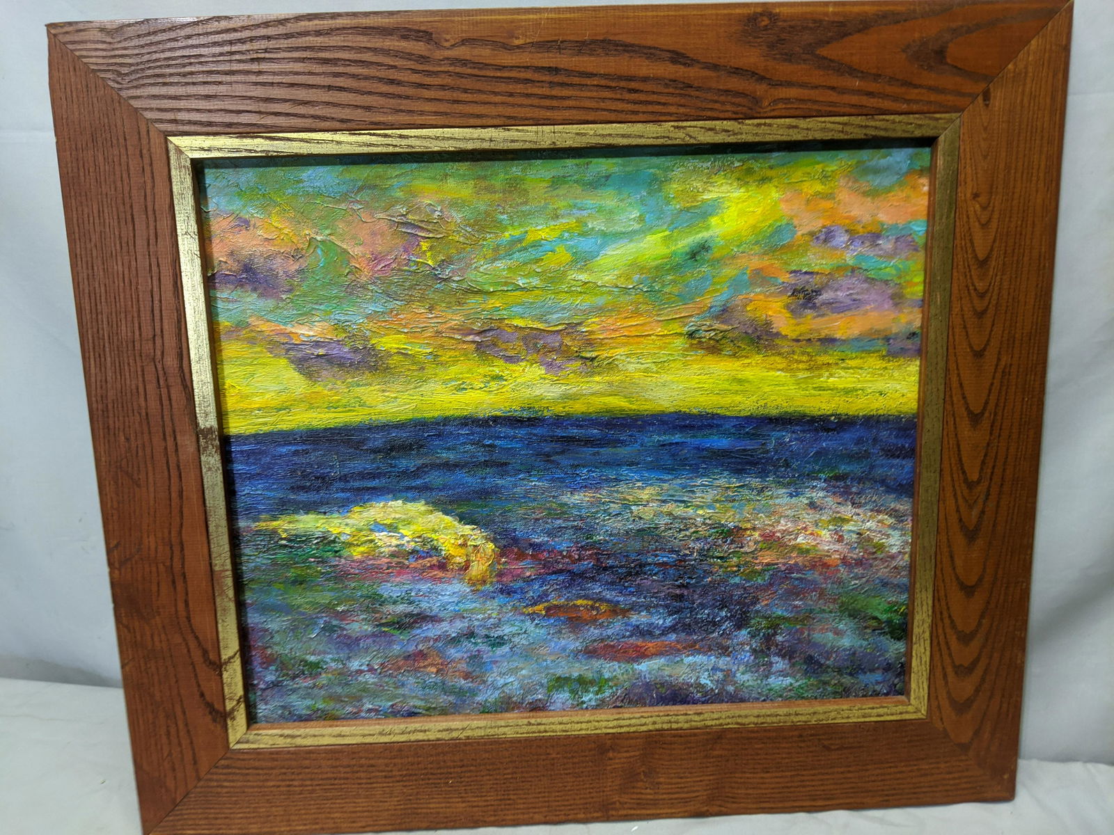 c1930s Impressionist Seascape Unsigned Oil Painting (1 of 13)