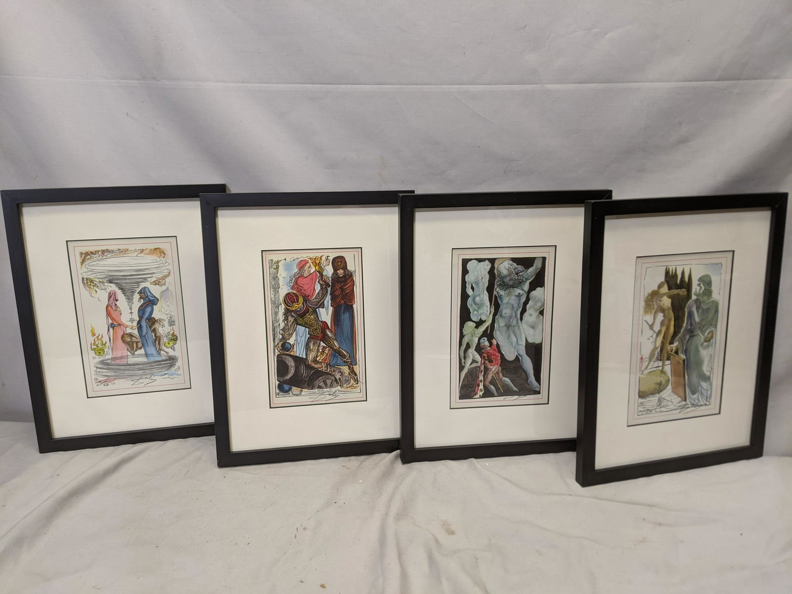 Set 4 1945 Salvador Dali Pencil Signed Color (1 of 14)