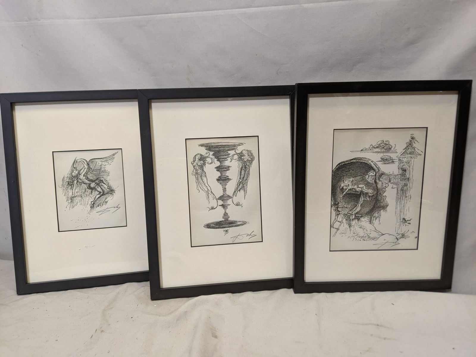 Set 3 1945 Salvador Dali Pencil Signed Color (1 of 11)