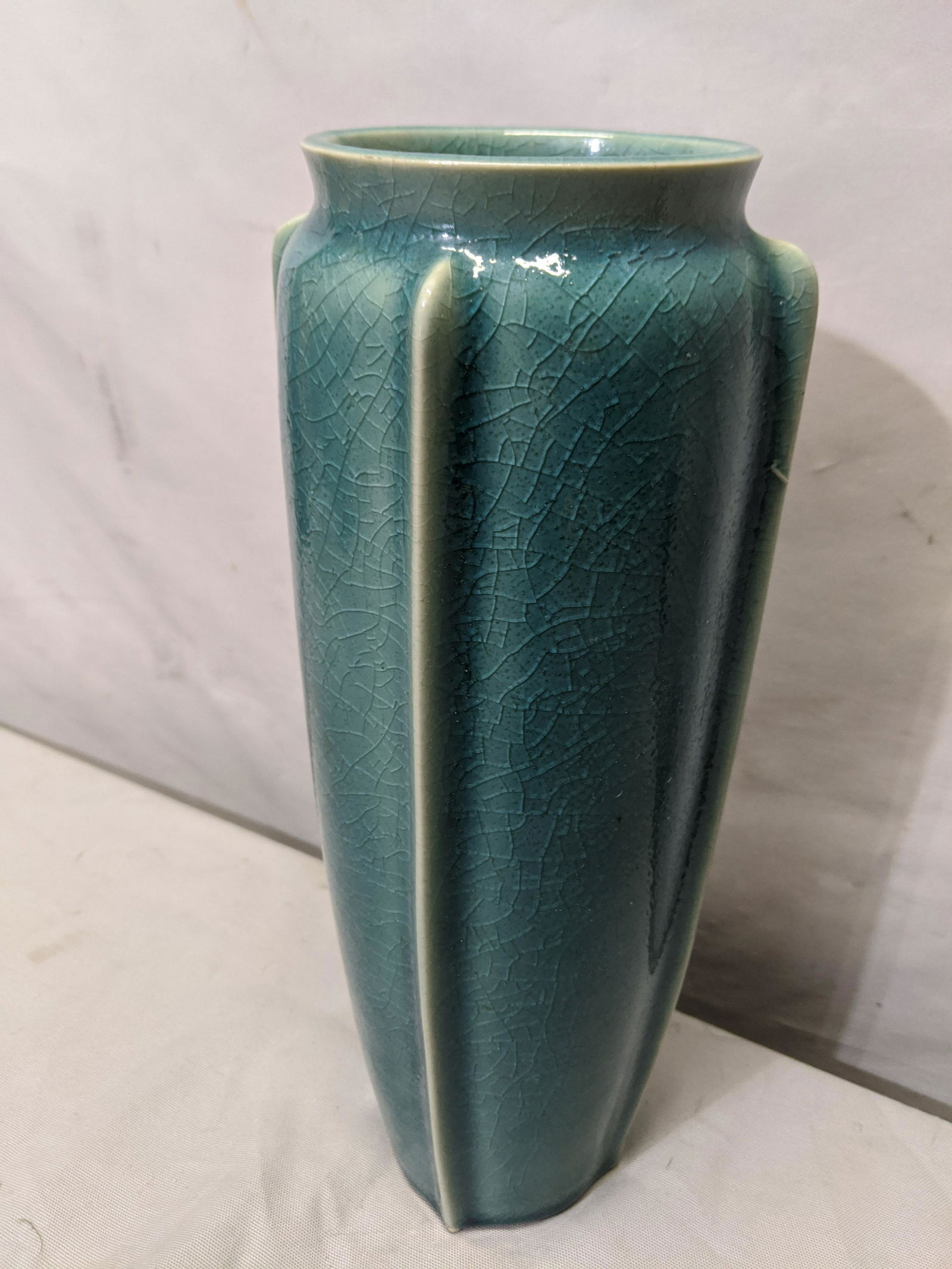 Arts & Crafts Tall Blue Rookwood Art Pottery Vase: Arts & Crafts Tall Blue Rookwood Art Pottery Vase 12 high x 4 diameter Shipping in continental US $20.00 If shipping is $0 then buyer arranges pick up or shipping. Please ask any questions before bidd