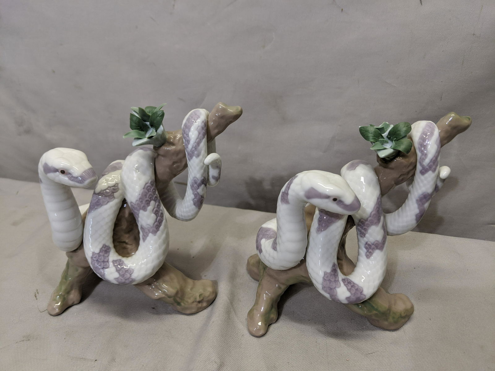Pair Lladro Chinese Zodiac the Snake Porcelain (1 of 7)