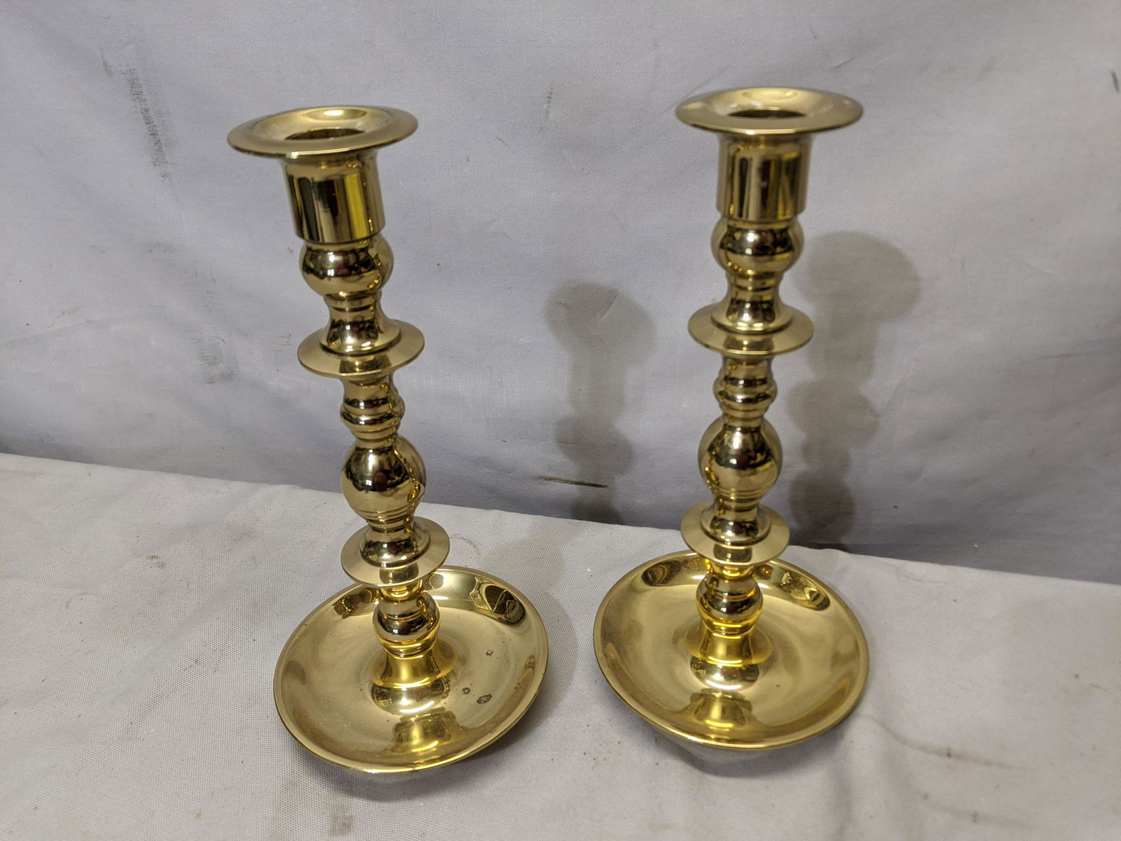 Pair Baldwin Usa Solid Brass Candlestick Candle Holders May 31 2020 Lodestar Auctions In Il