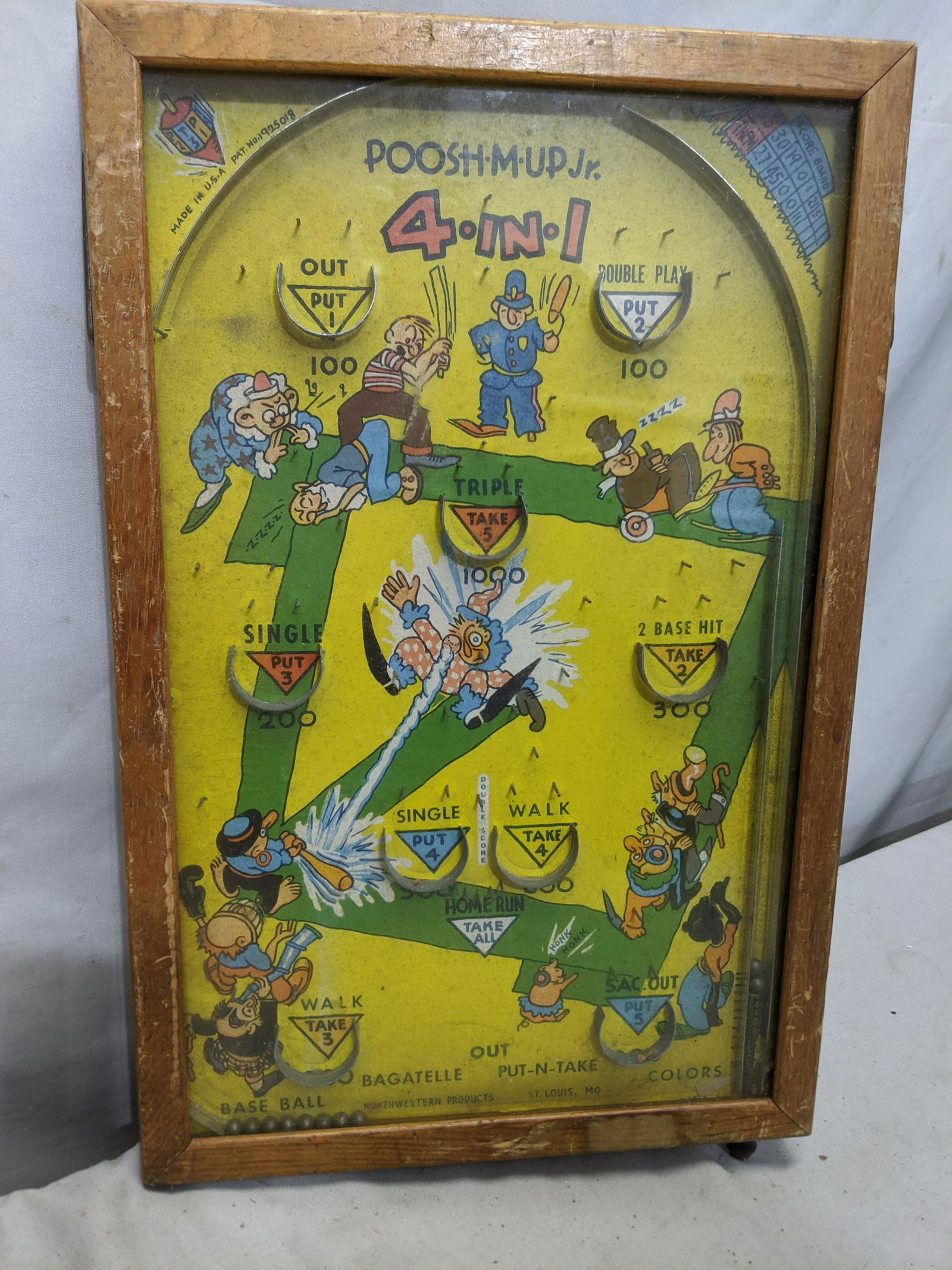 Antique Northwestern Poosh-M-Up Jr 4-in-1 Pinball Game (1 of 6)