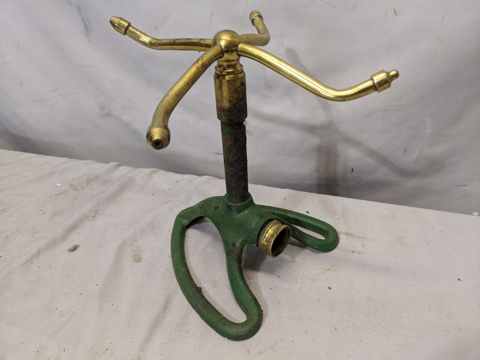 Antique Green Spot Brass & Cast Iron Sprinkler (1 of 5)