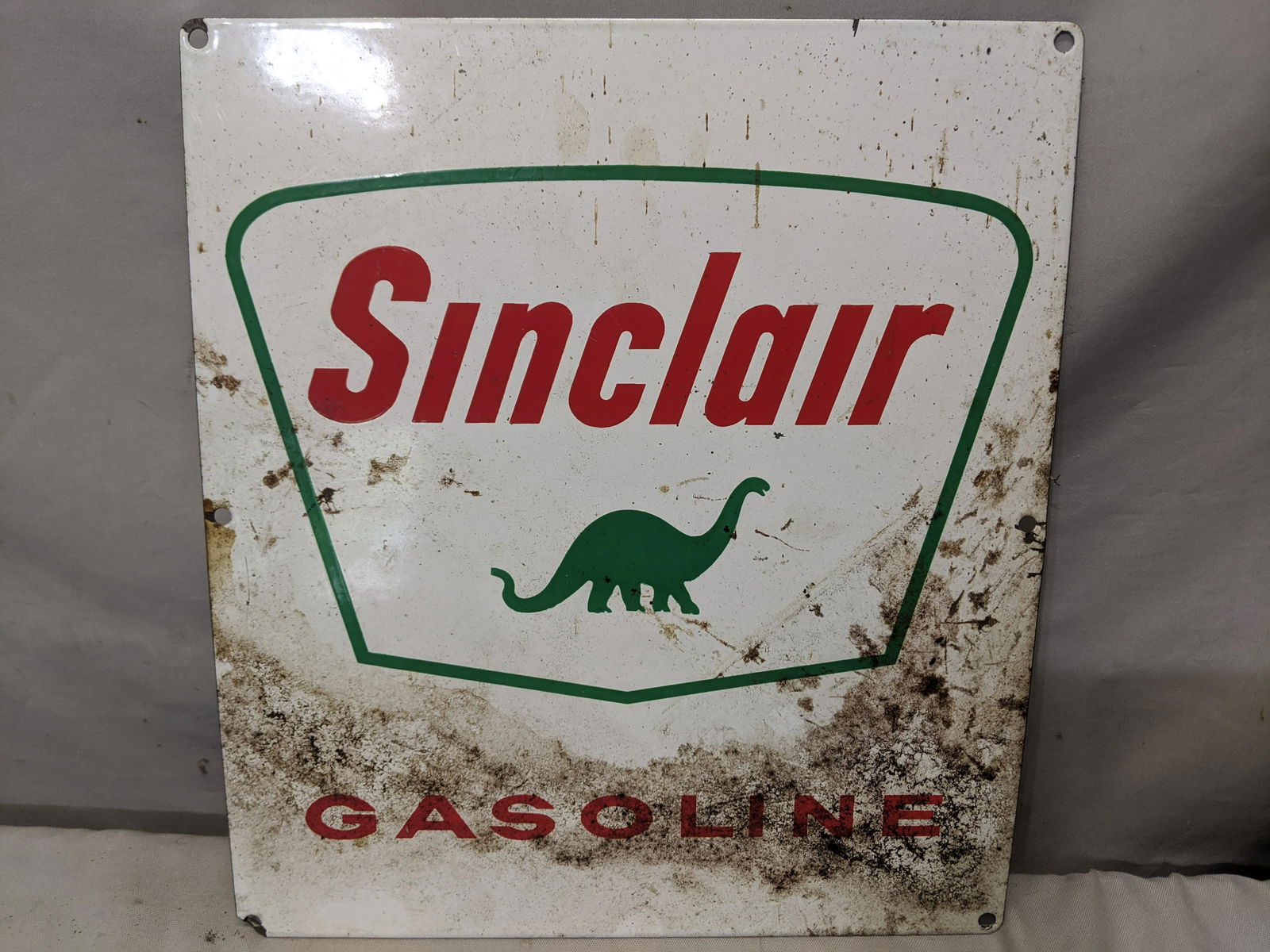 Vintage Sinclair Gasoline Porcelain One Sided Sign (1 of 4)