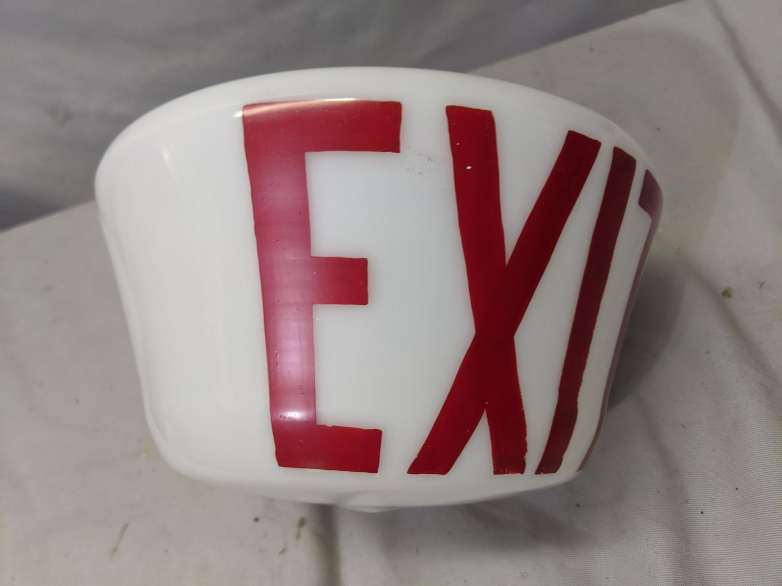 Vintage White Milk Glass Exit Sign Ceiling Hanging (1 of 4)