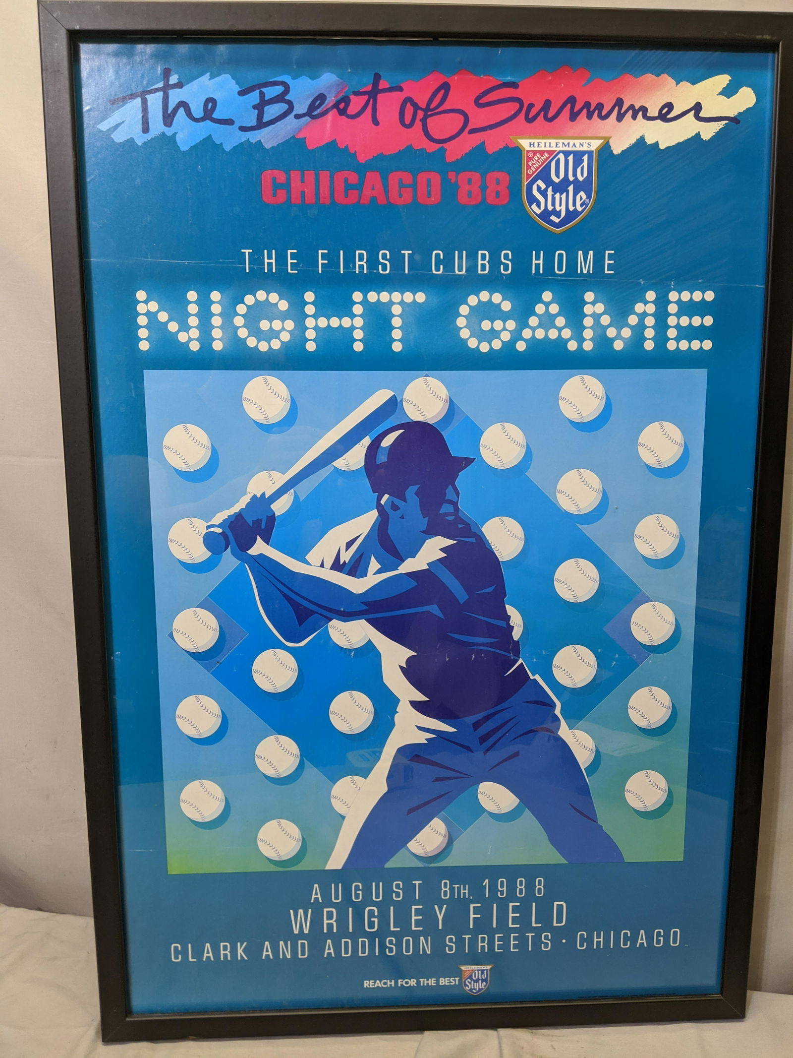 1988 Chicago Cubs First Night Game Framed Poster (1 of 10)