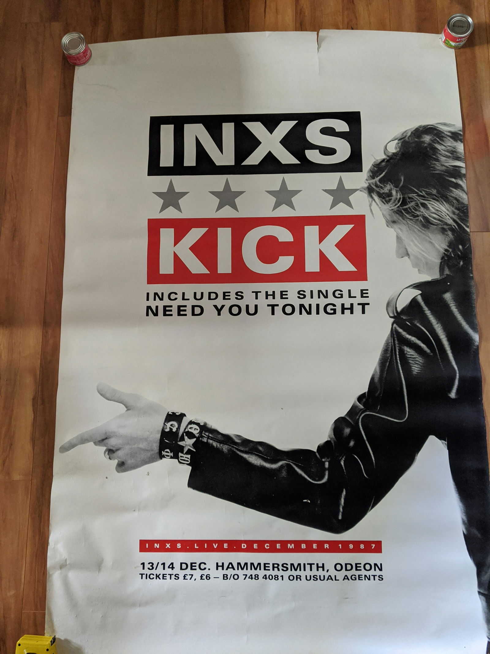 Original 1987 INXS Kick England Concert Large Poster (1 of 8)