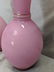 Pair Vintage Large Pink Hand Blown Art Glass Vases w/ - 4