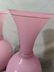 Pair Vintage Large Pink Hand Blown Art Glass Vases w/ - 5