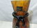 Makora Poland Hand Made Art Glass Brown Vase w/ Black - 3