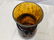 Makora Poland Hand Made Art Glass Brown Vase w/ Black - 5