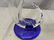 Modern Blue Base Clear Art Glass Conch Shell Shaped - 2