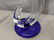 Modern Blue Base Clear Art Glass Conch Shell Shaped - 7