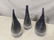 Set 3 Cobalt Blue & Silver Dust in Art Glass Sculpture - 2