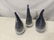 Set 3 Cobalt Blue & Silver Dust in Art Glass Sculpture - 4