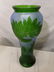 Emile Galle Green Blue Cameo Art Glass Vase w/ Birds