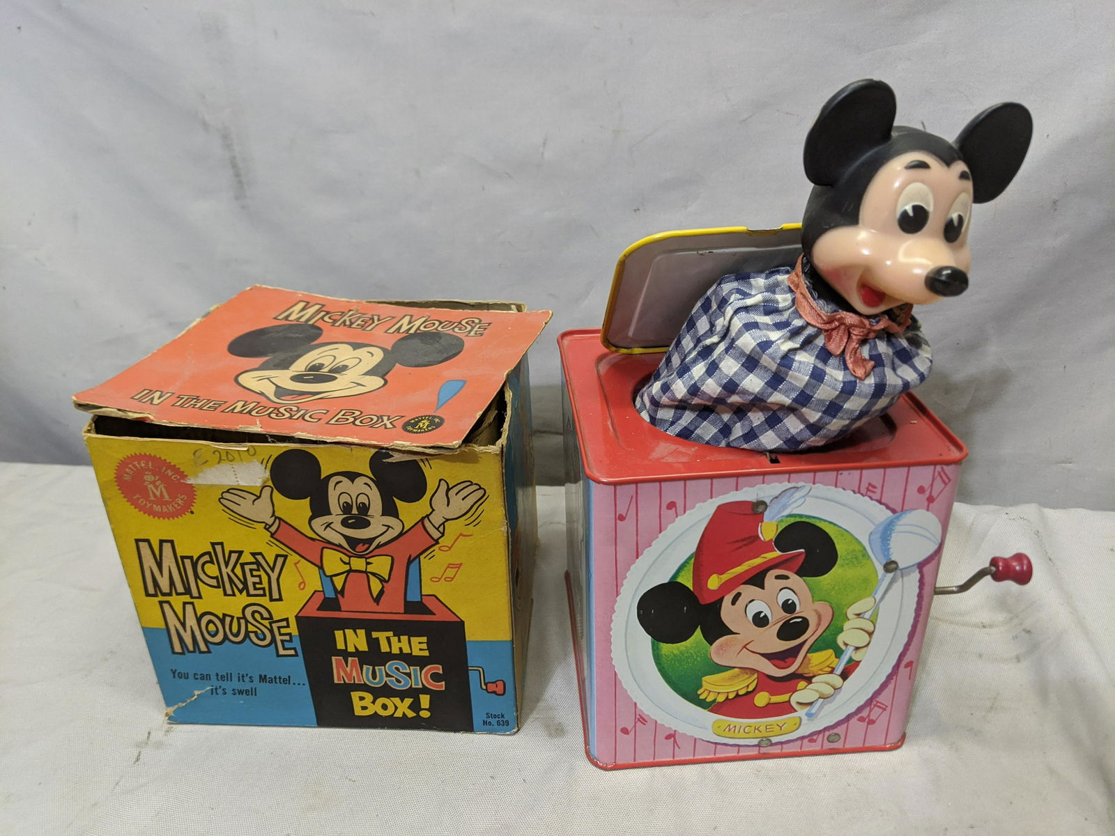 1958 Mickey Mouse in the Music Box w/ Box Wind Up Tin (1 of 7)