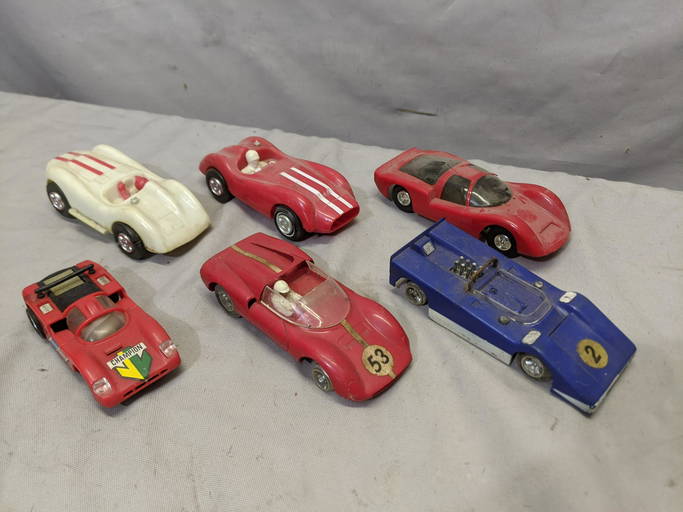 Lot 6 Vintage Slot Cars Strombecker Chaparral Unmarked