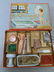 Antique Dolly' s Bath and Toilet Set in Box w/ Bisque