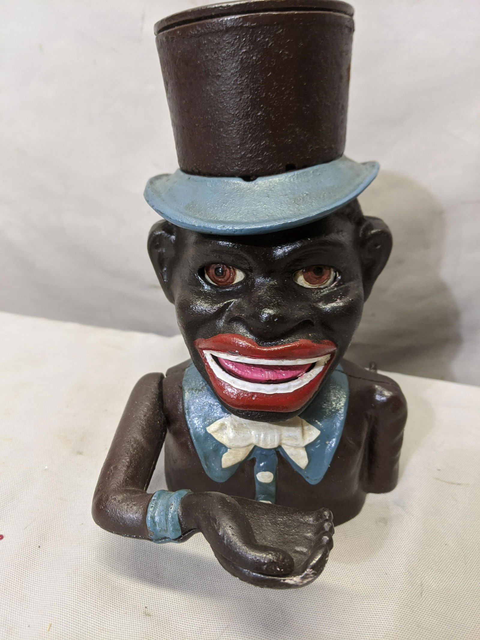 Repro JE Stevens Jolly Boy w/ Hat Cast Iron Mechanical (1 of 5)