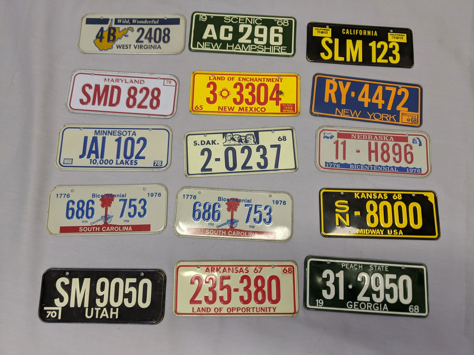 Lot 15 1960-70's Small Bike Motorcycle State License (1 of 4)