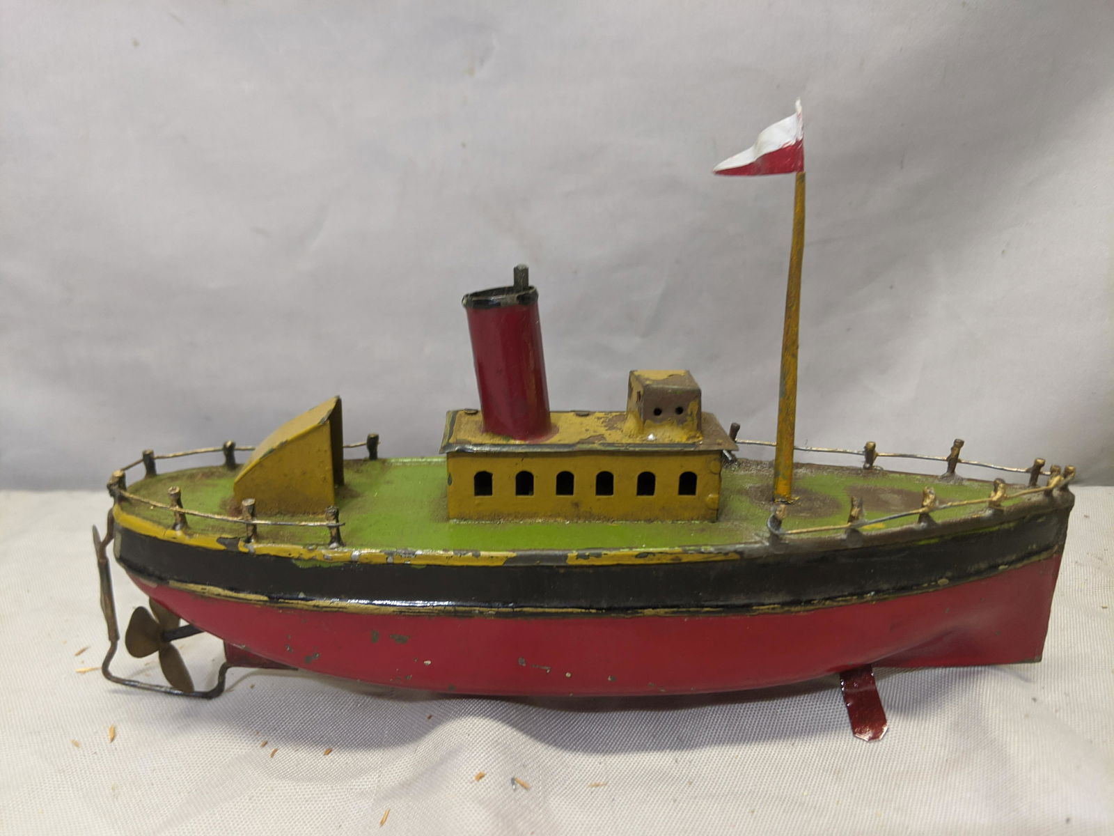 c1900 German Clockwork Wind Up Toy Ship (1 of 7)