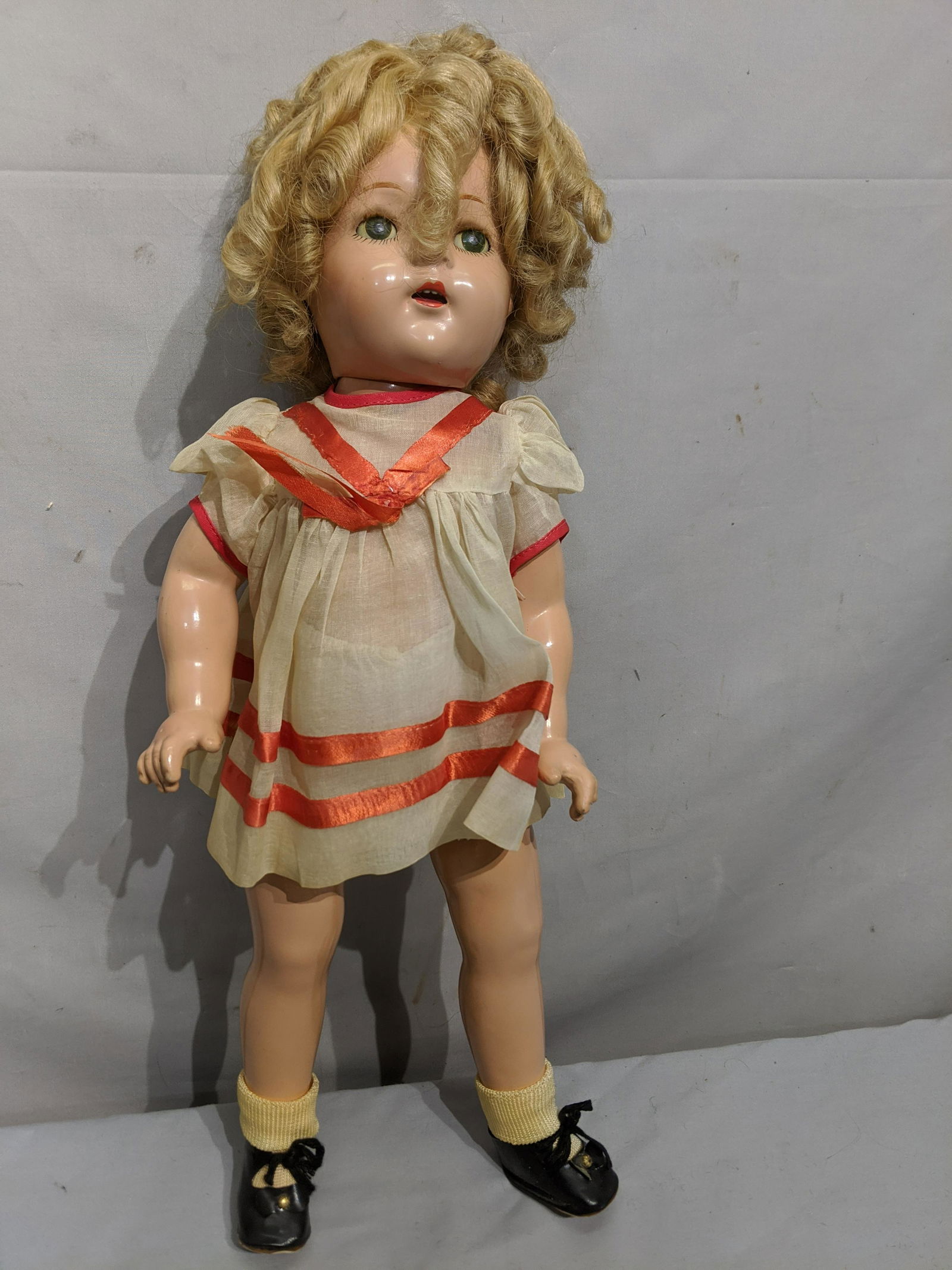 Vintage Unmarked Shirley Temple Composition Doll (1 of 7)